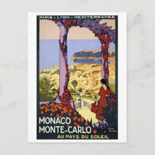 Cartão Postal viagens vintage - Mônaco Monte-Carlo