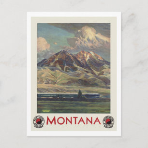 Cartão Postal viagens vintage Montana por Train