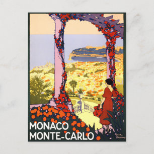 Cartão Postal Viagens vintage Monte Carlo Mônaco