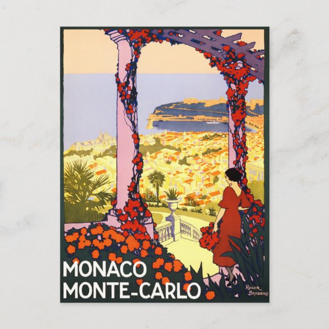 Cartão Postal Viagens vintage Monte Carlo Mônaco (Frente)