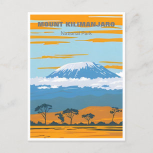 Cartão Postal Viagens vintage Monte Kilimanjaro Tanzânia África