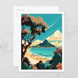 Cartão Postal Viagens vintage Monte Maunganui Nova Zelândia