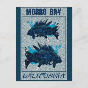 Cartão Postal Viagens vintage Morro Bay California