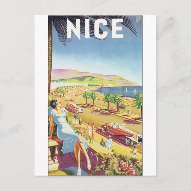 CARTÃO POSTAL VIAGENS VINTAGE NICE POSTER (Frente)