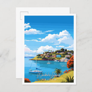 Cartão Postal Viagens vintage Nova Zelândia da Ilha Waiheke