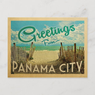 Cartão Postal Viagens vintage Panamá City Beach