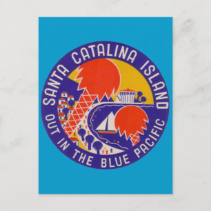 Cartão Postal Viagens vintage - Papais noeis Ilha Catalina