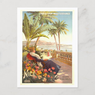 Cartão Postal Viagens vintage para Nice, França
