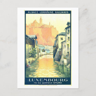 Cartão Postal Viagens vintage para o Luxemburgo