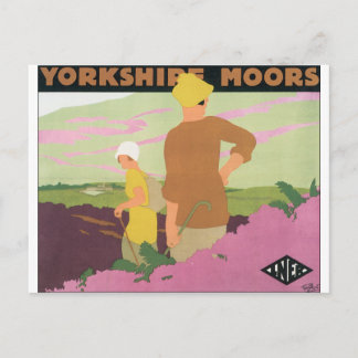 Cartão Postal Viagens vintage para Yorkshire Moors