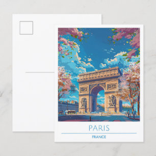 Cartão Postal Viagens vintage Paris França