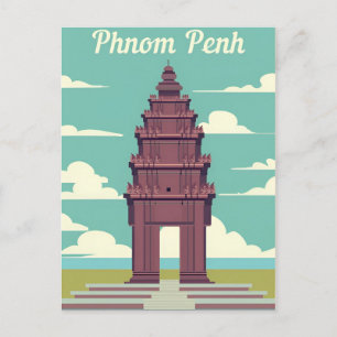 Cartão Postal viagens vintage Phnom penh Camboja Angkor Wat
