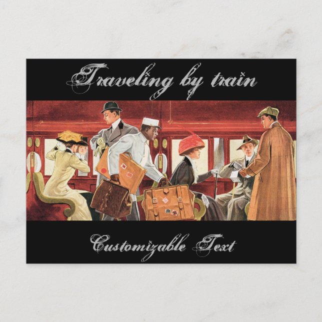 Cartão Postal viagens vintage por comboio (Frente)