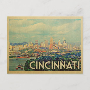 Cartão Postal Viagens vintage postal de Ohio Cincinnati