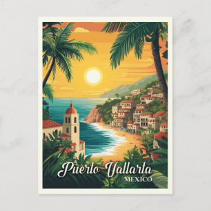 Cartão Postal Viagens vintage Puerto Vallarta Mexico