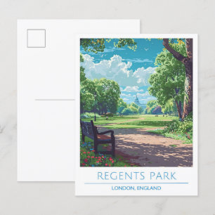 Cartão Postal Viagens vintage Regent Park London England