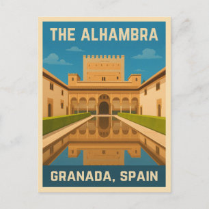 Cartão Postal Viagens vintage Retroativa A Espanha Alhambra Gran