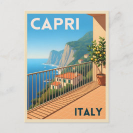 Cartão Postal Viagens vintage Retroativa Capri Itália Paisagem C