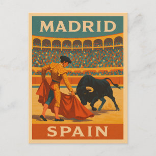 Cartão Postal Viagens vintage Retroativa da Espanha de Madrid