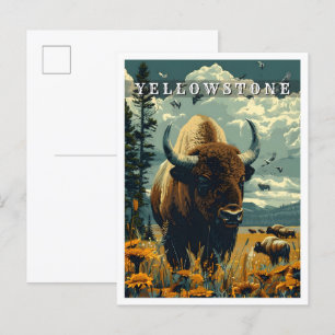 Cartão Postal Viagens vintage Retroativa de Arte Clássica Yellow
