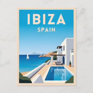 Cartão Postal Viagens vintage Retroativa Ibiza Espanha Paisagem 