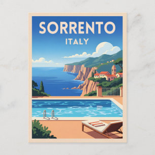 Cartão Postal Viagens vintage Retroativa Sorrento Itália Cenário