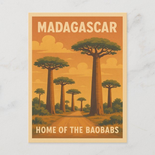 Cartão Postal Viagens vintage Retrorística de Madagascar (Frente)