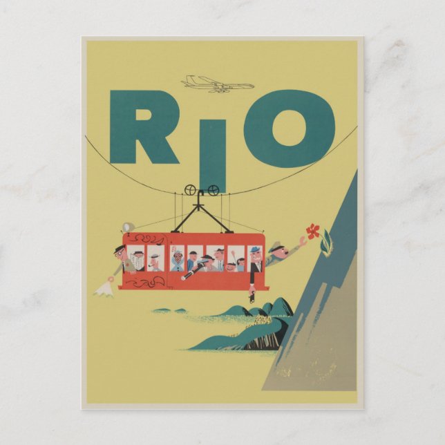 Cartão Postal viagens vintage Rio (Frente)