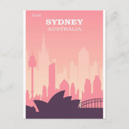 Cartão Postal Viagens vintage Rosa Sydney Austrália