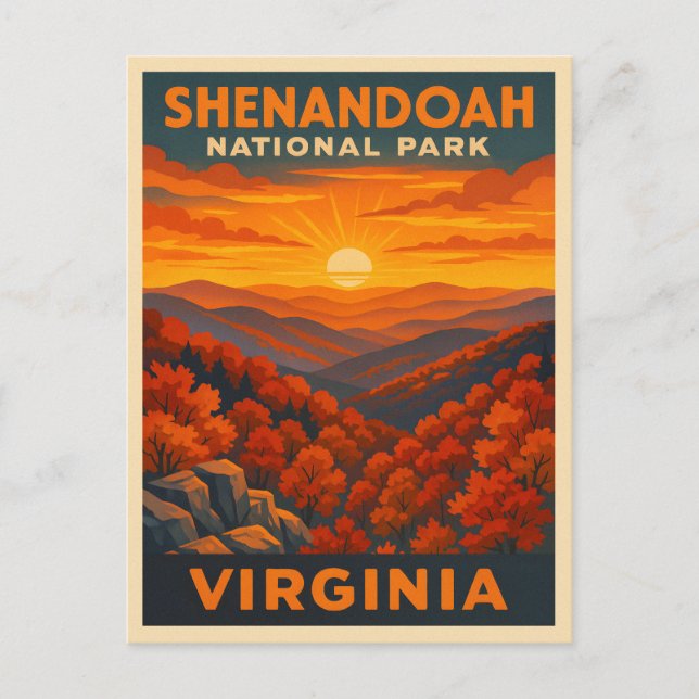 Cartão Postal Viagens vintage Shenandoah National Park Virginia (Frente)