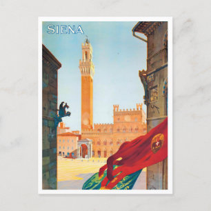 Cartão Postal Viagens vintage Siena Itália