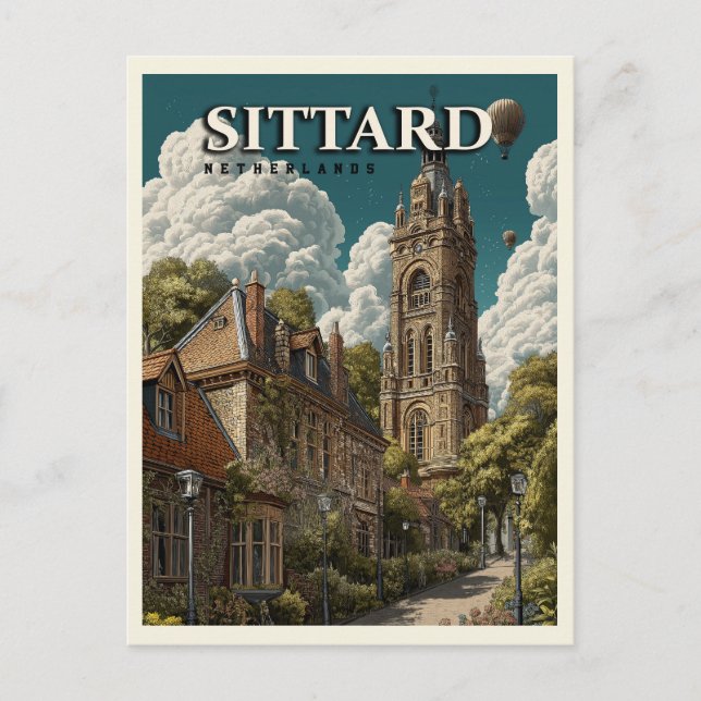 Cartão Postal Viagens vintage Sittard Holanda (Frente)