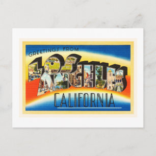 Cartão Postal Viagens vintage Souvenir da Califórnia em Los Ange