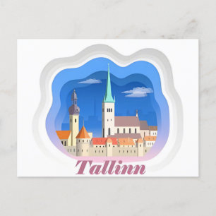 Cartão Postal viagens vintage Tallinn Estônia