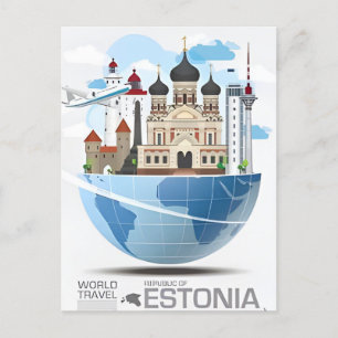 Cartão Postal viagens vintage Tallinn Estônia