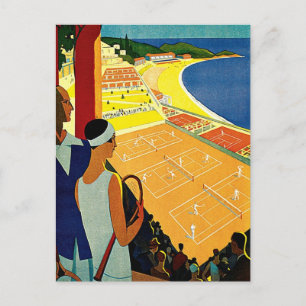 Cartão Postal viagens vintage, Tênis, Esportes, Monte Carlo Mô