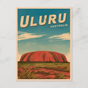 Cartão Postal Viagens vintage Uluru Austrália - Sênico Retroativ