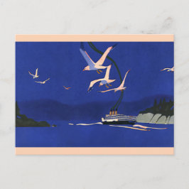 Cartão Postal Viagens vintage, Vaga de Navio de Cruzeiro no Alas