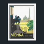 Cartão Postal Viagens vintage, Viena<br><div class="desc">Baseado em uma poster de viagens vintage.</div>