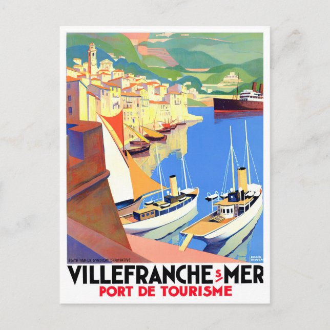 Cartão Postal Viagens vintage Villefranche France (Frente)
