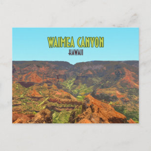 Cartão Postal Viagens vintage Waimea Canyon Kauai Hawaii