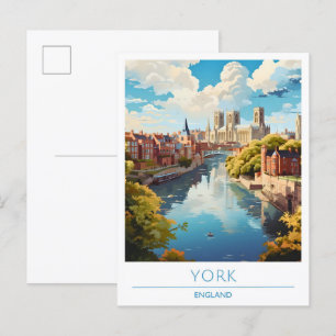 Cartão Postal Viagens vintage York England