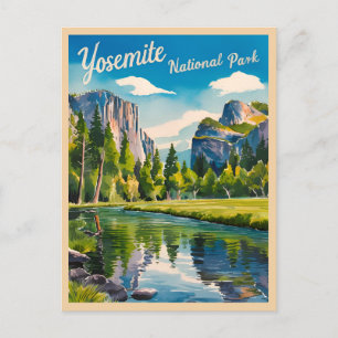 Cartão Postal Viagens vintage Yosemite National Park California