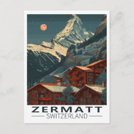 Cartão Postal Viagens vintage Zermatt Matterhorn