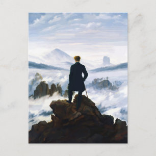 Cartão Postal Viajante acima do Mar de Névoa, Caspar D Friedrich
