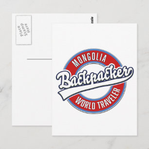 Cartão Postal viajante mundial mochileiro mongólia
