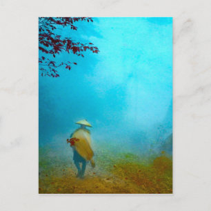 Cartão Postal Viajante no Japão sobrevoando o Japão