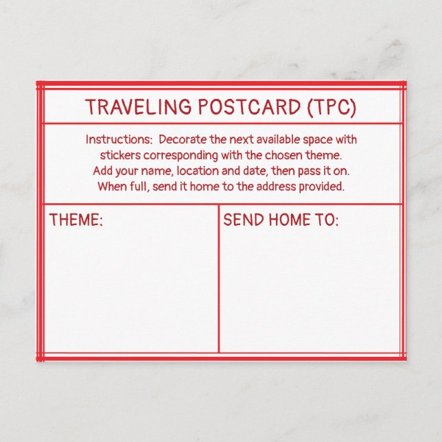 CARTÃO POSTAL Viajante (TPC) (Frente)