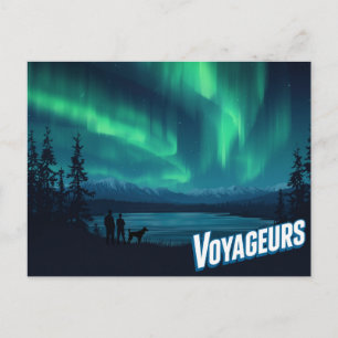 Cartão Postal Viajantes Arte Aurora Boreal