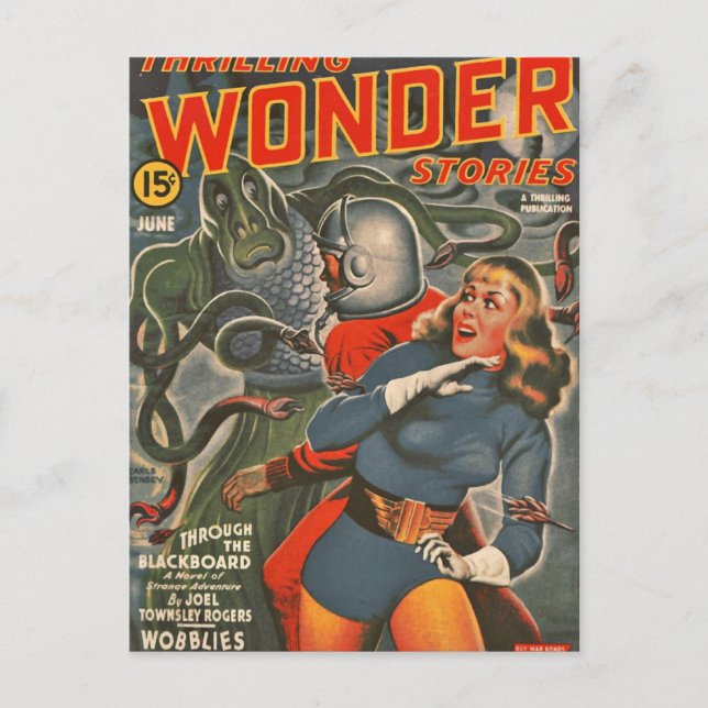 Cartão Postal Viajantes do Espaço Atacados por Tentacle monster (Frente)